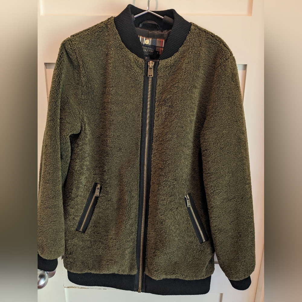 Pendleton Bomber Sherpa Olive Jacket Size S EUC